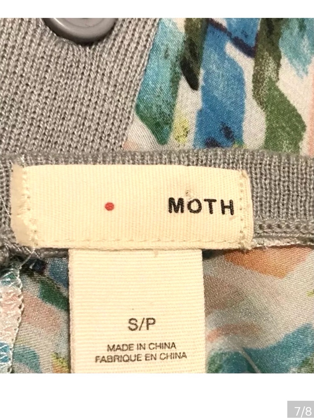Anthropologie MOTH Blouse Sweater Mixed Media Geometric Sheer Dolman Lightweight - Picture 8 of 9